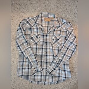 Wrangler Retro Mens LS Western Plaid Pearl Snap Button Up Shirt Size 2XL